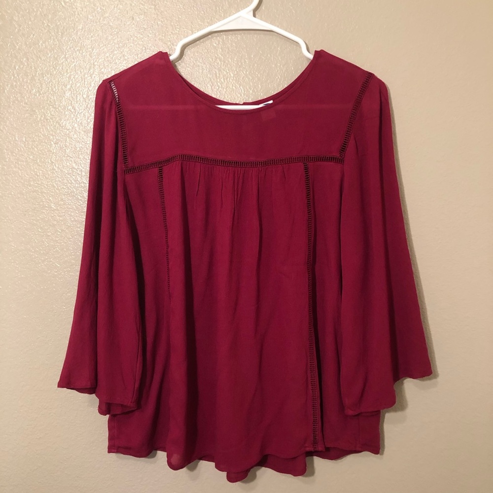 Old Navy Red Long Sleeve Blouse